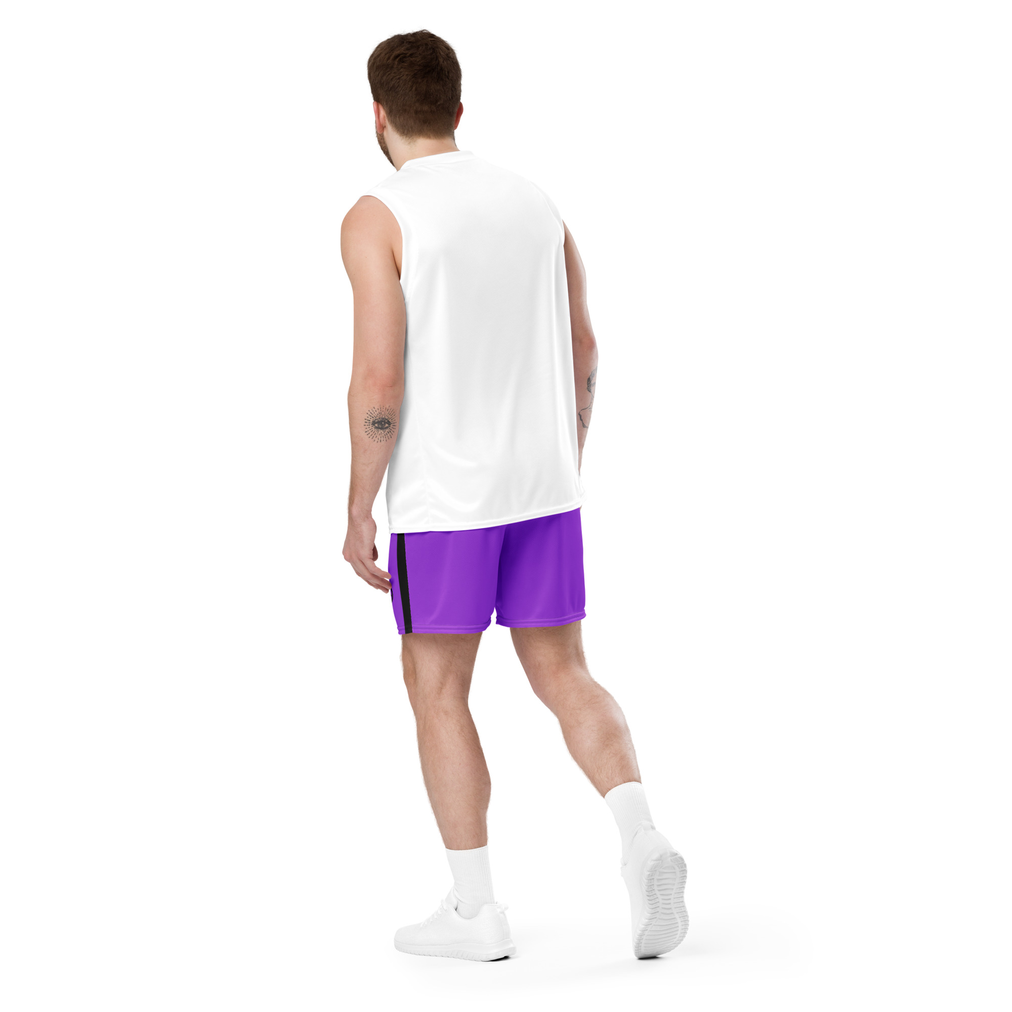 G Bound Republic Purple Unisex Mesh Shorts - Image 4