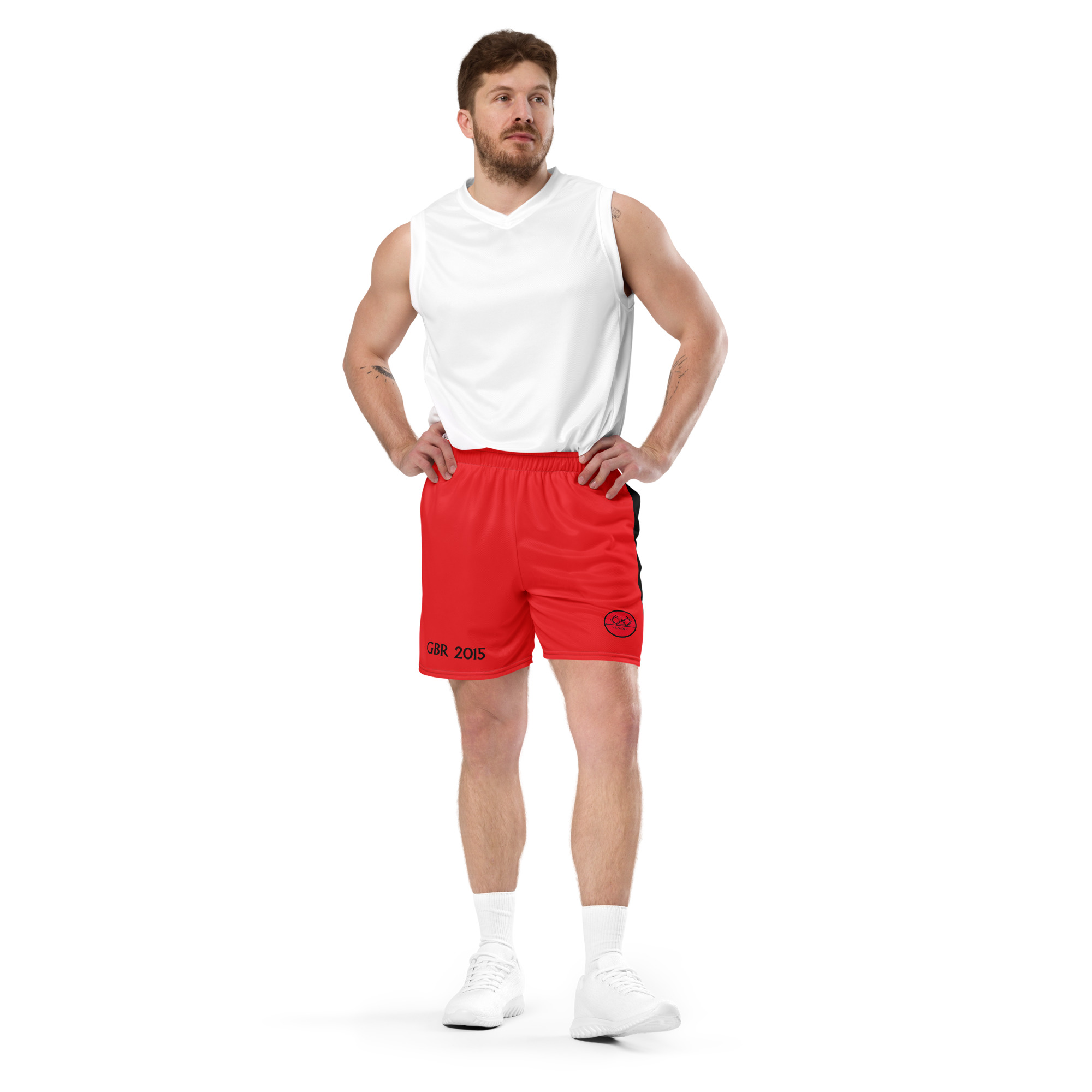 G Bound Republic Red Unisex Mesh Shorts