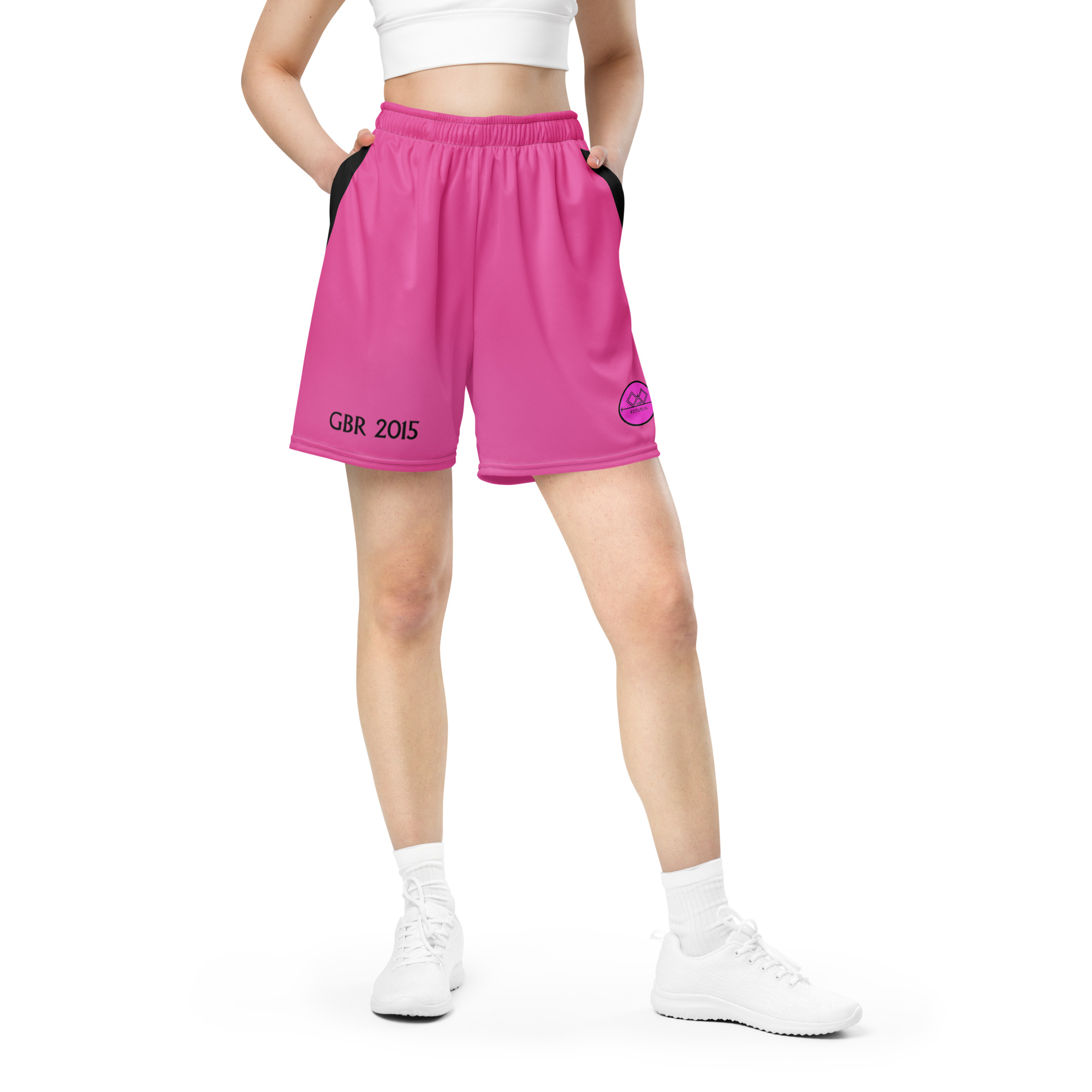G Bound Republic Pink Unisex Mesh Shorts - Image 2
