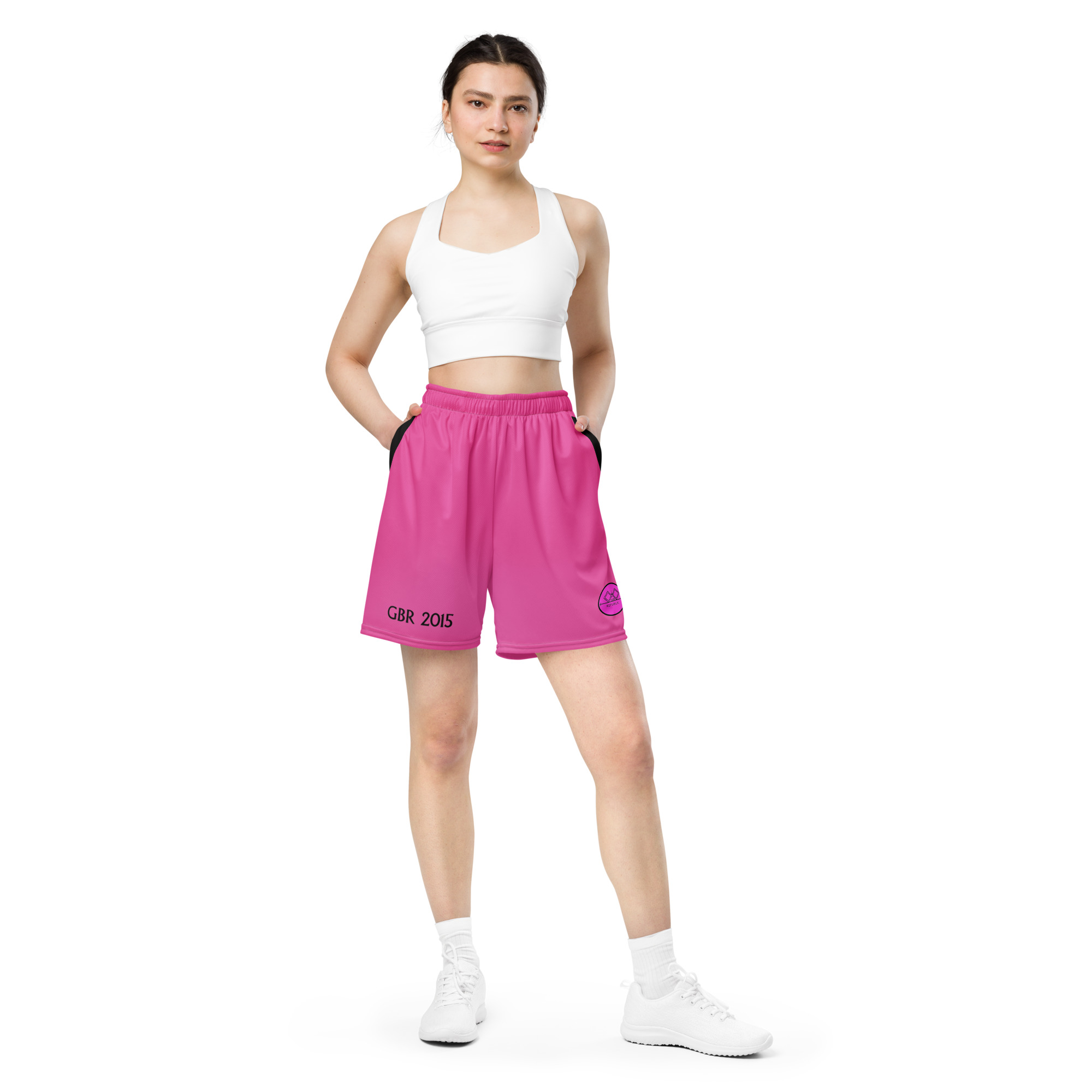 G Bound Republic Pink Unisex Mesh Shorts - Image 3