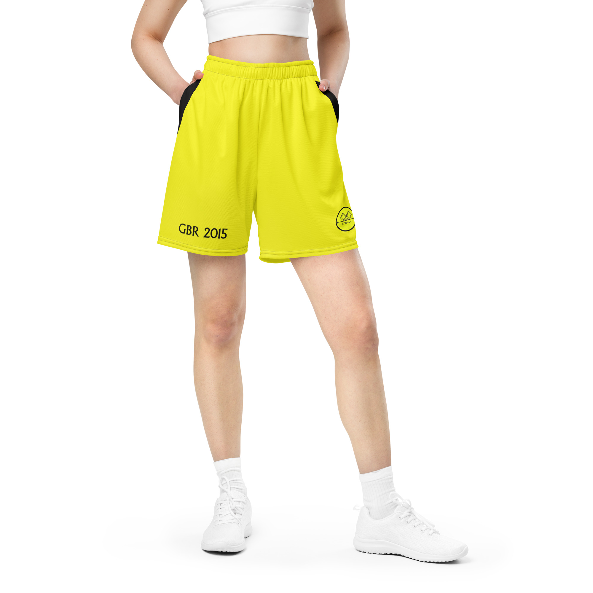 G Bound Republic Yellow Unisex Mesh Shorts - Image 2