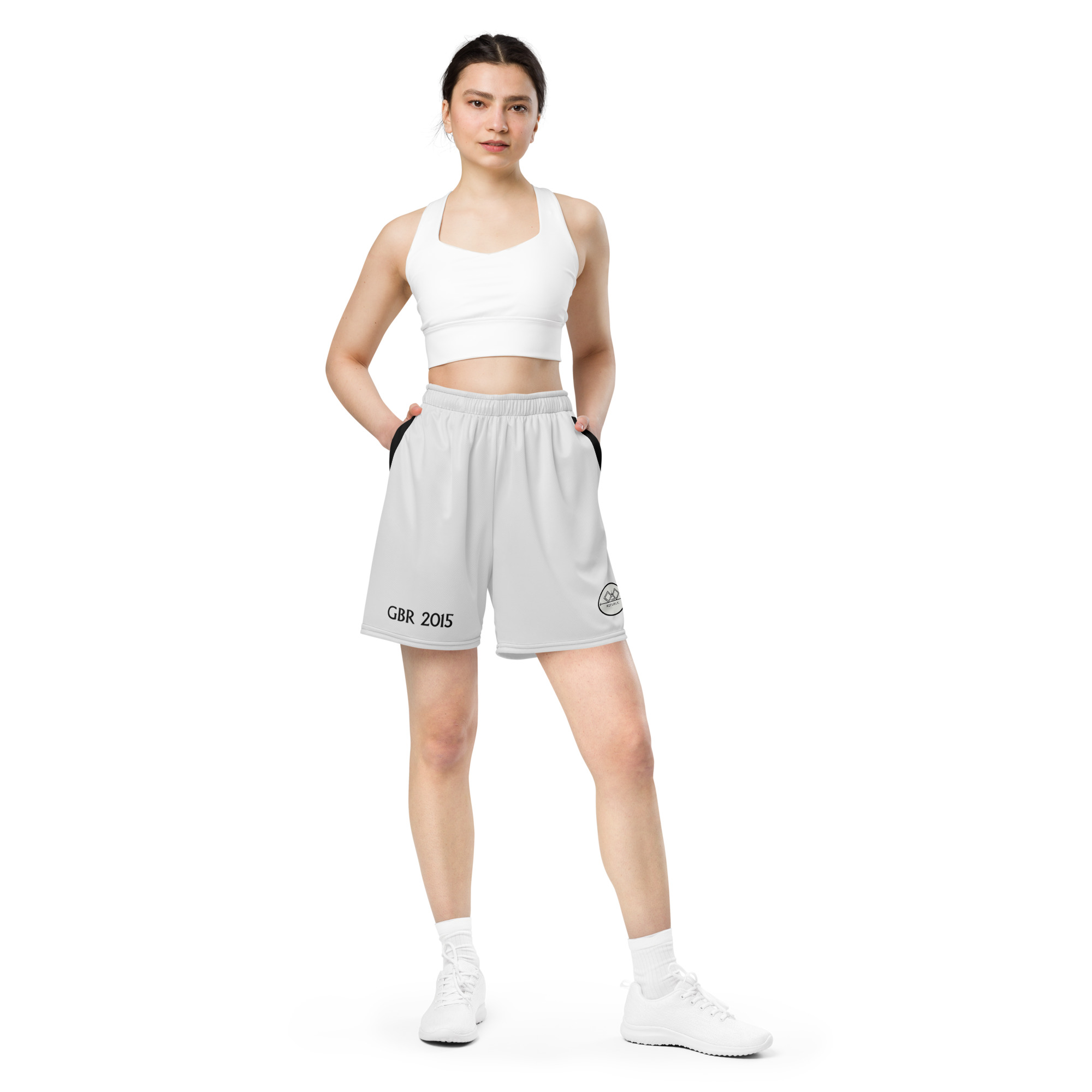 G Bound Republic Silver Unisex mesh shorts - Image 3