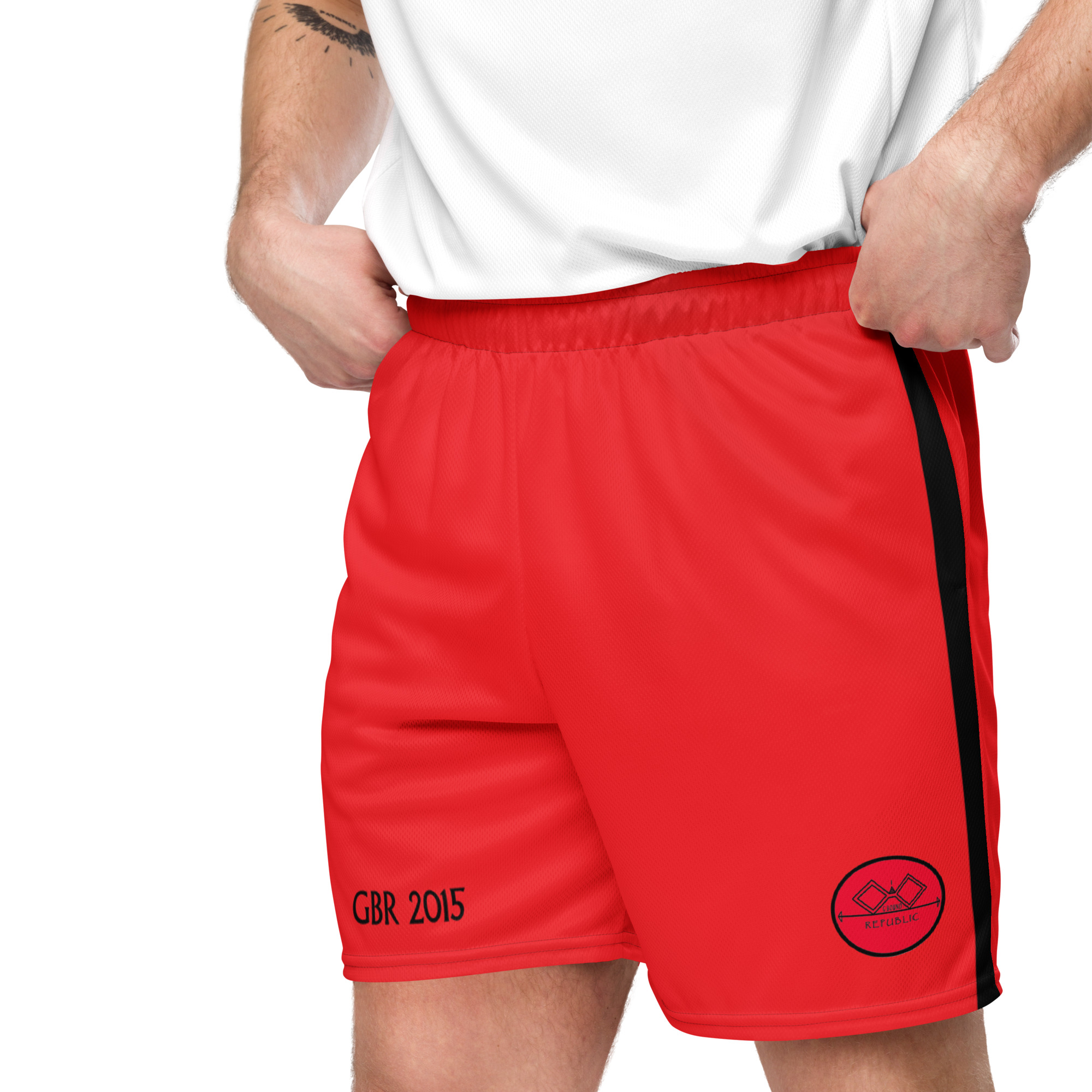 G Bound Republic Red Unisex Mesh Shorts - Image 6