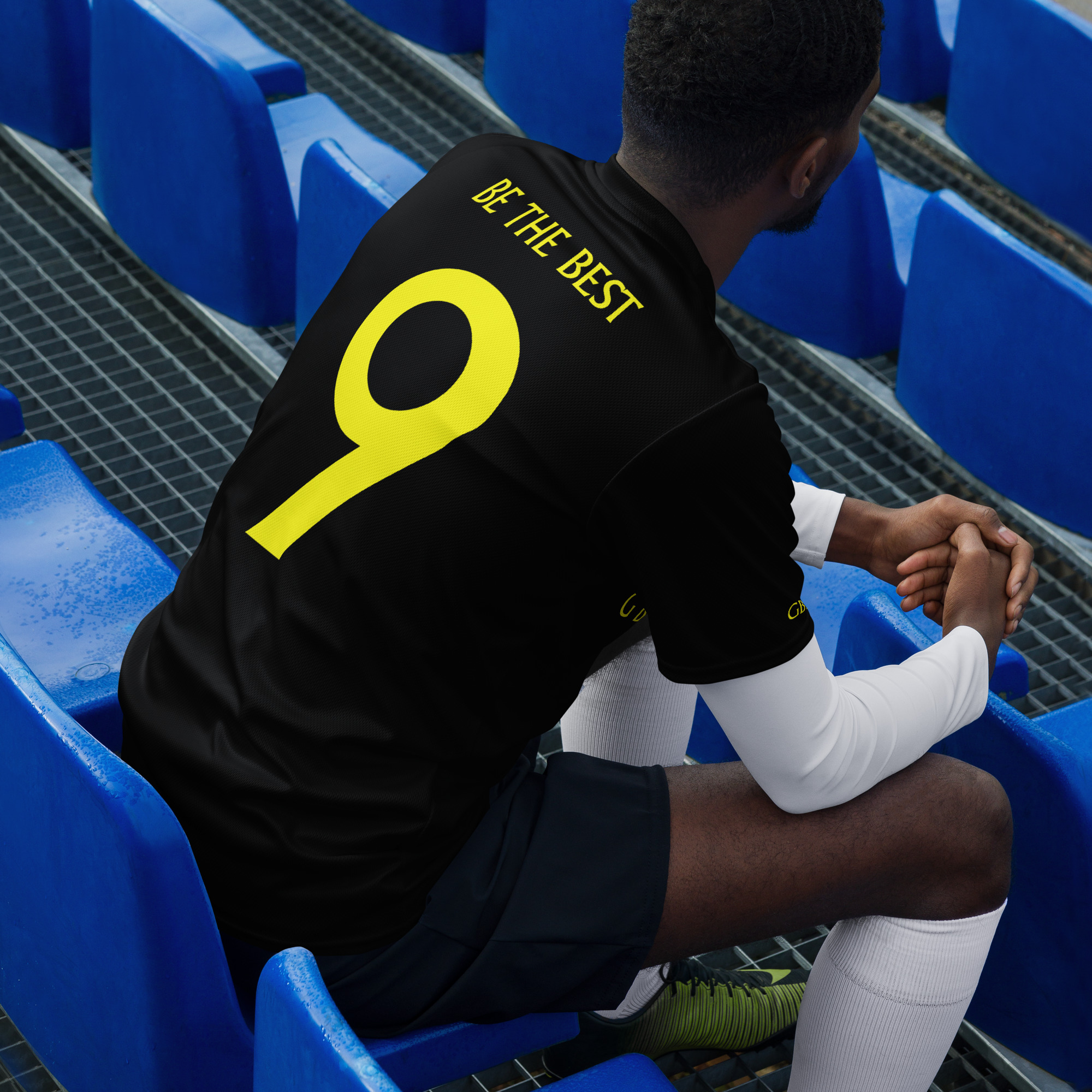 G Bound Republic Yellow & Black Recycled unisex sports jersey - Image 5