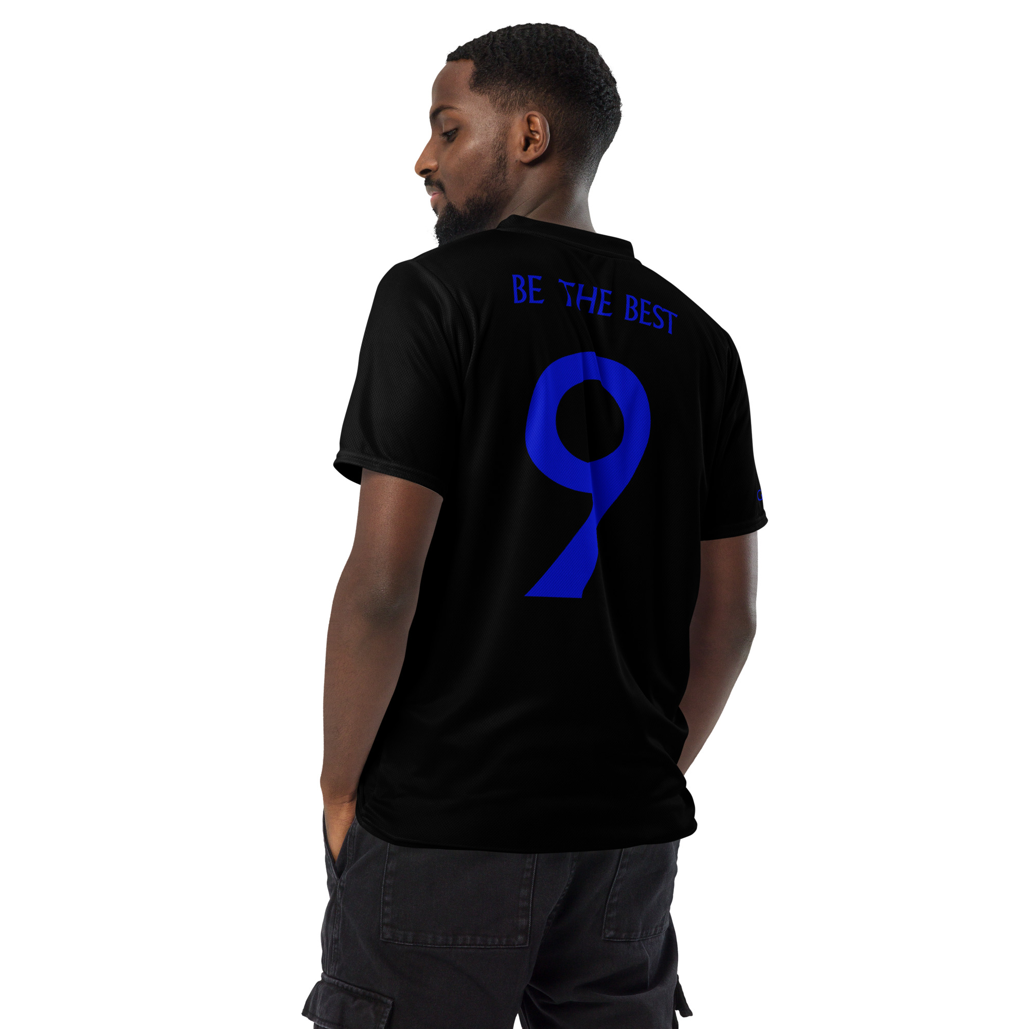 G Bound Republic Blue & Black Recycled unisex sports jersey - Image 8