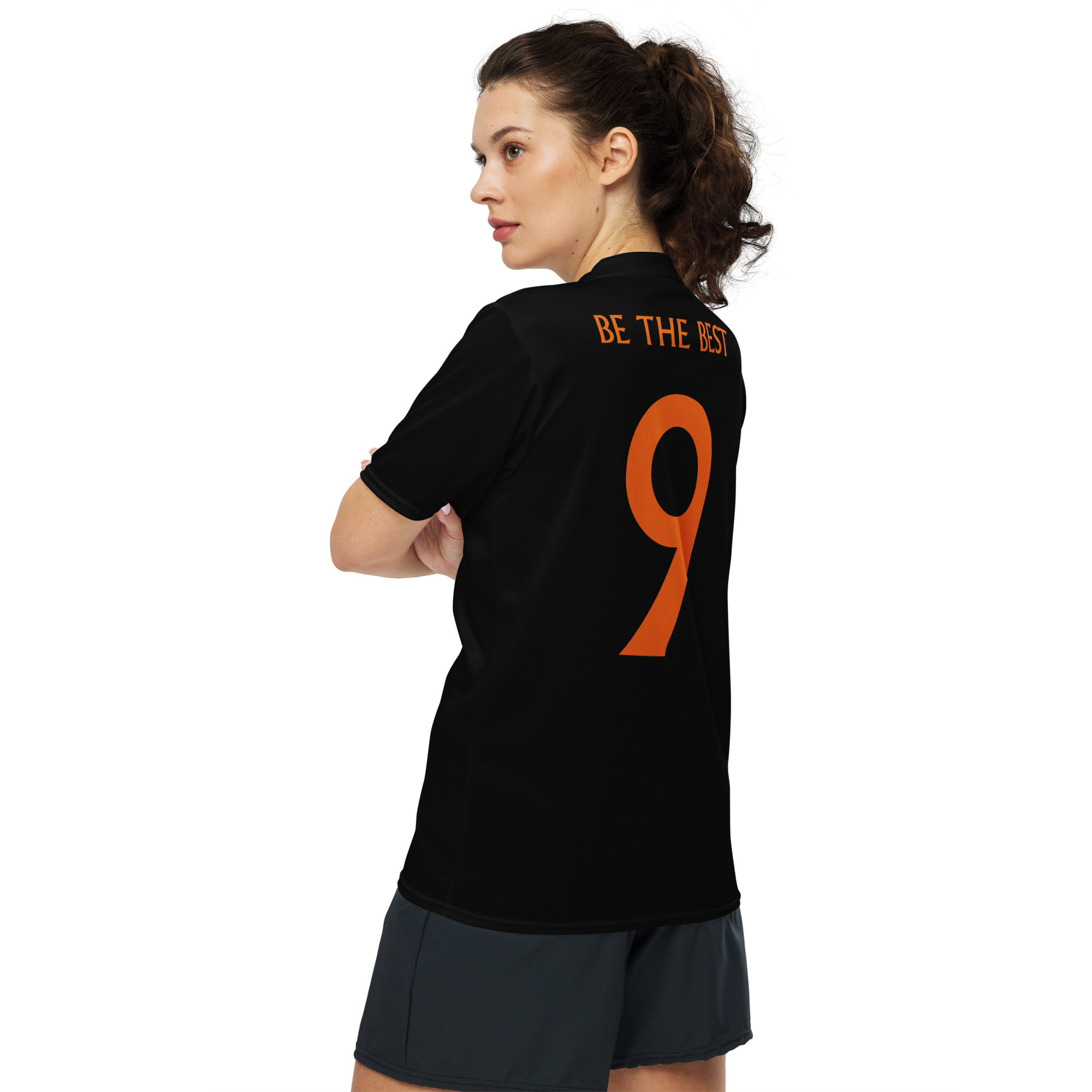 G Bound Republic Orange & Black Recycled unisex sports jersey - Image 2