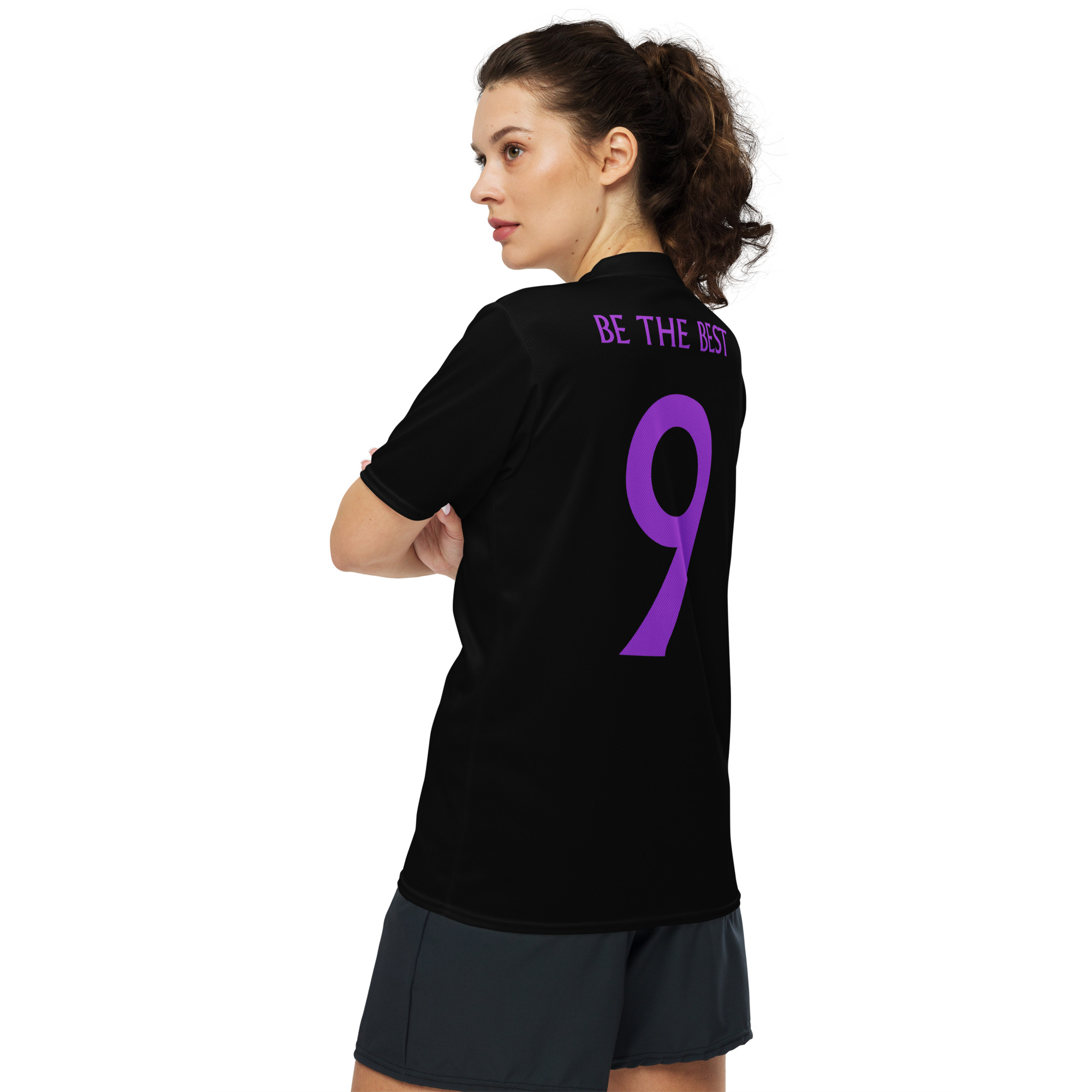 G Bound Republic Purple & Black Recycled unisex sports jersey - Image 2