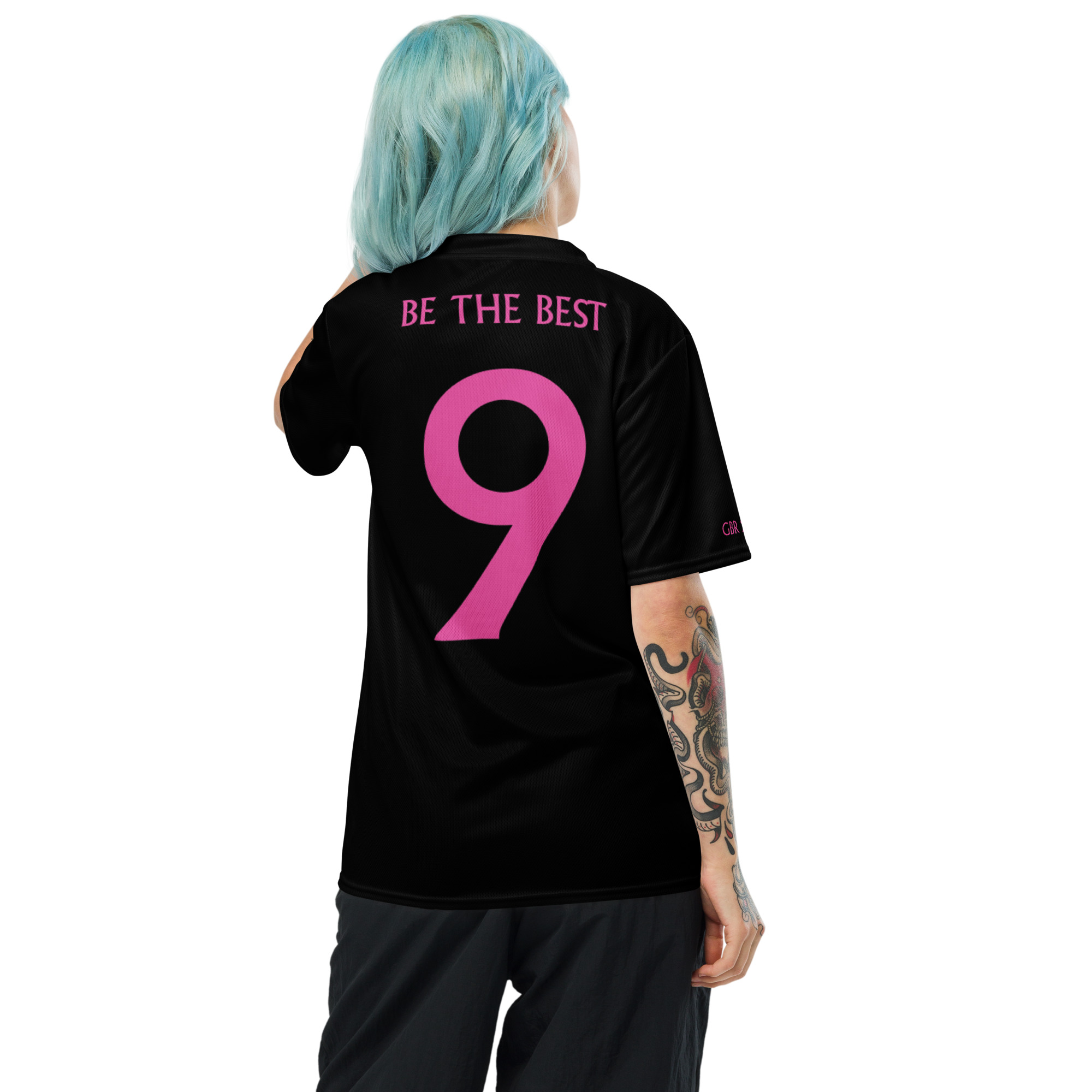 G Bound Republic Pink & Black Recycled unisex sports jersey - Image 4