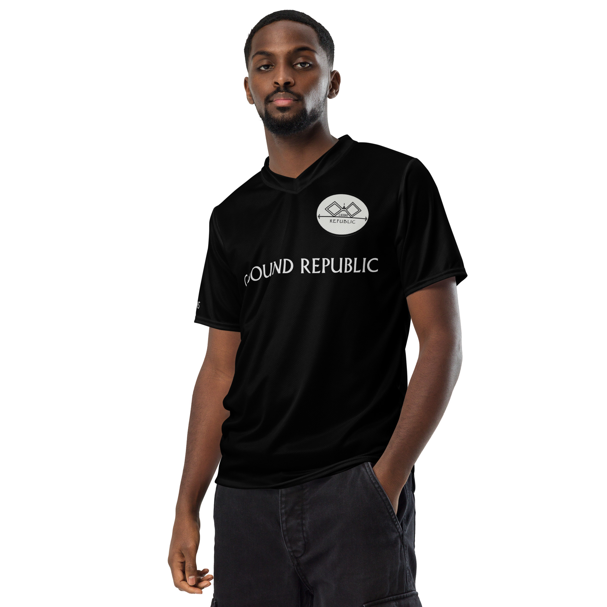 G Bound Republic Silver & Black Recycled unisex sports jersey
