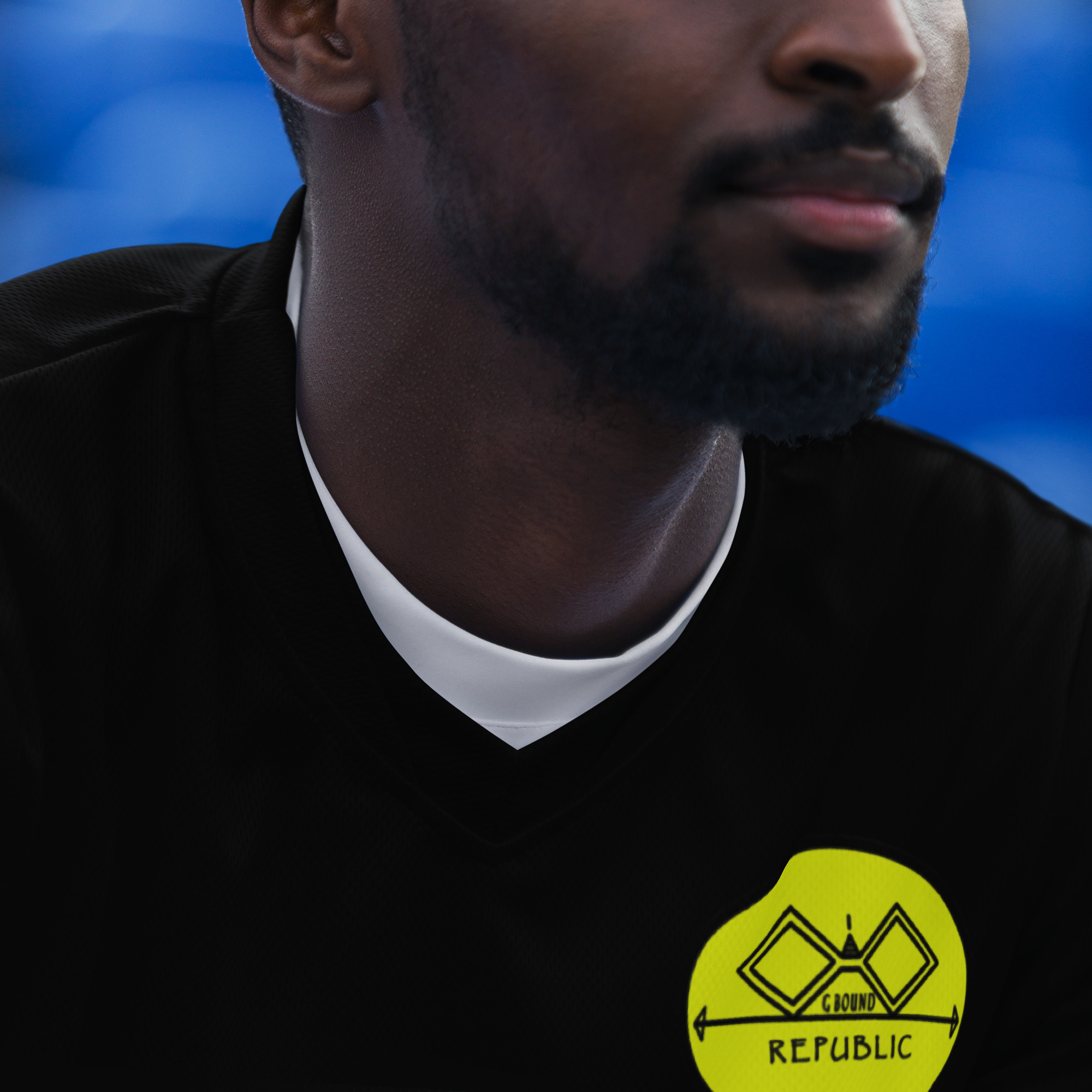 G Bound Republic Yellow & Black Recycled unisex sports jersey - Image 4