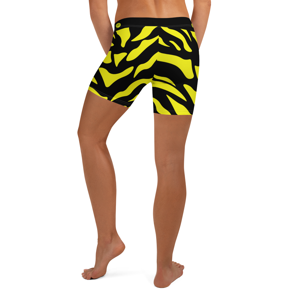 G Bound Republic Yellow & Black Yoga Shorts - Image 2