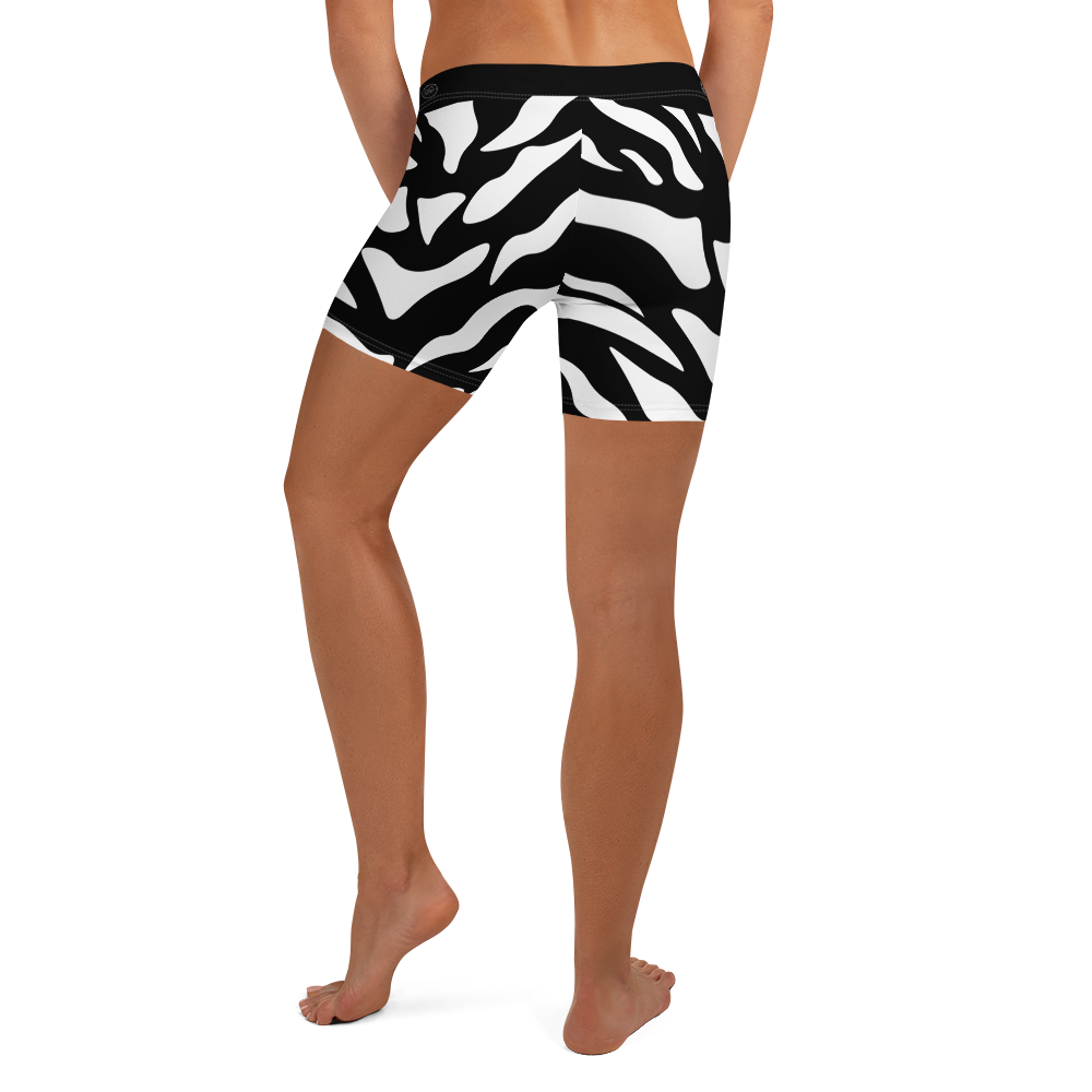 G Bound Republic Black & White Yoga Shorts - Image 2