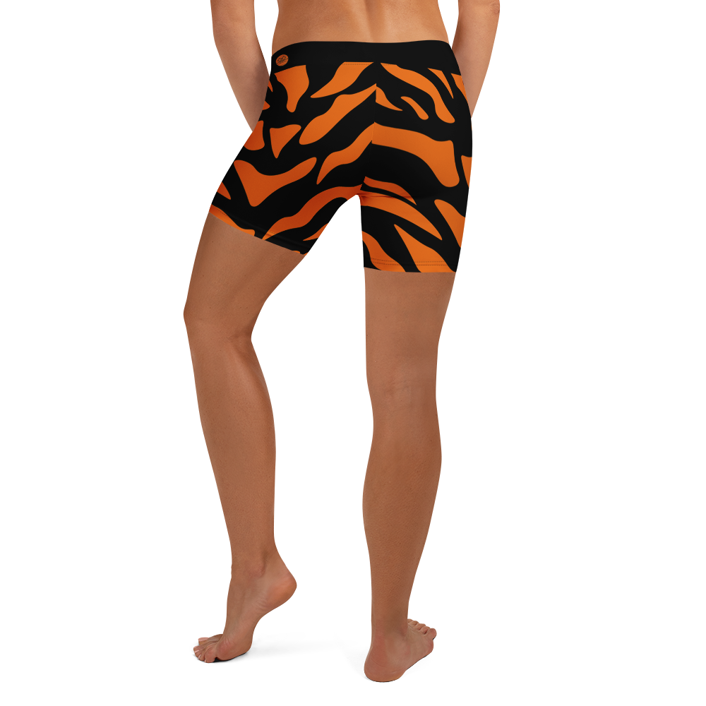 G Bound Republic Orange & Black Yoga Shorts - Image 2