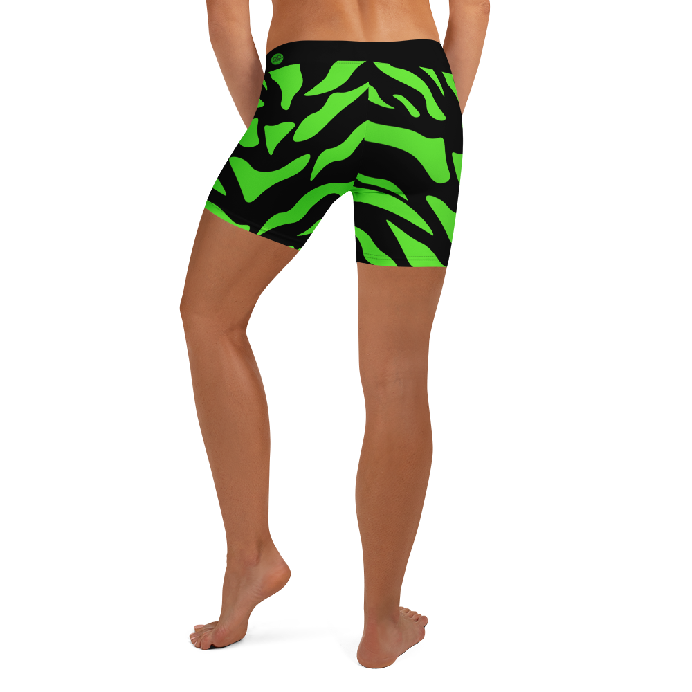 G Bound Republic Green & Black Yoga Shorts - Image 2