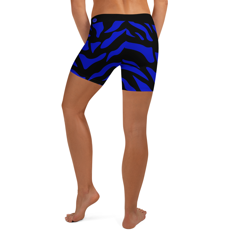 G Bound Republic Blue & Black Yoga Shorts - Image 2