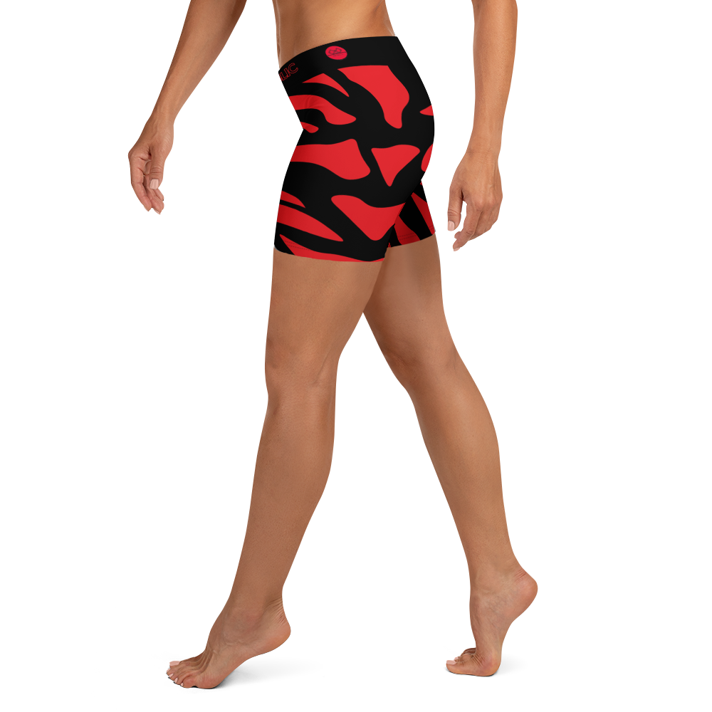 G Bound Republic Red & Black Yoga Shorts - Image 3