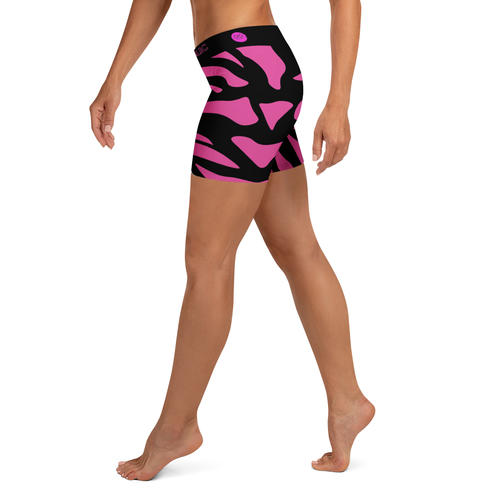 G Bound Republic Pink & Black Yoga Shorts - Image 3