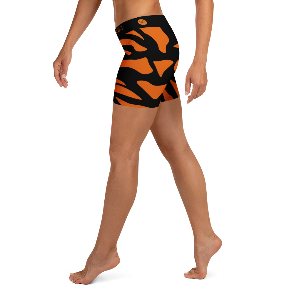 G Bound Republic Orange & Black Yoga Shorts - Image 3