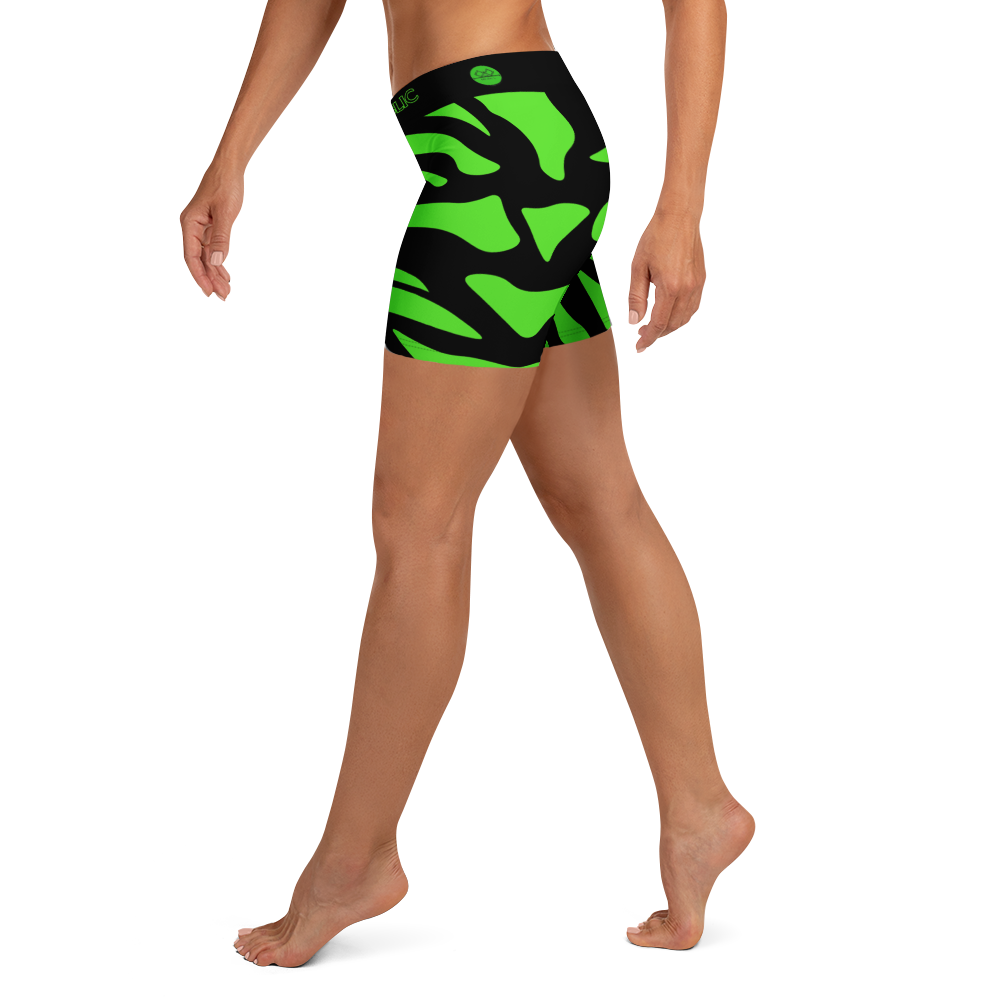 G Bound Republic Green & Black Yoga Shorts - Image 3