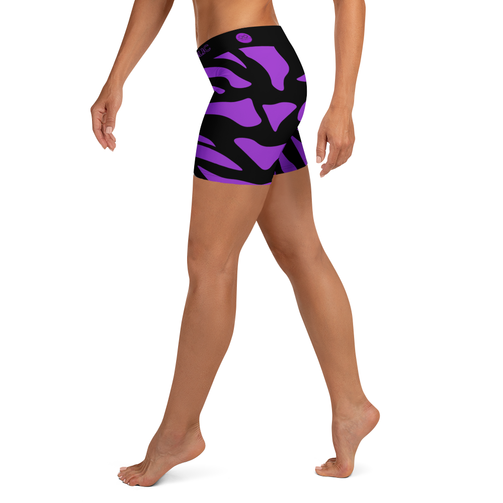 G Bound Republic Purple & Black Yoga Shorts - Image 3