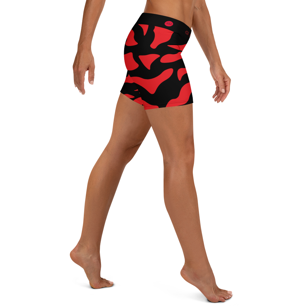 G Bound Republic Red & Black Yoga Shorts - Image 4