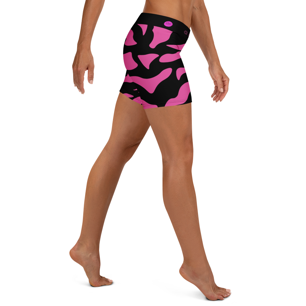 G Bound Republic Pink & Black Yoga Shorts - Image 4