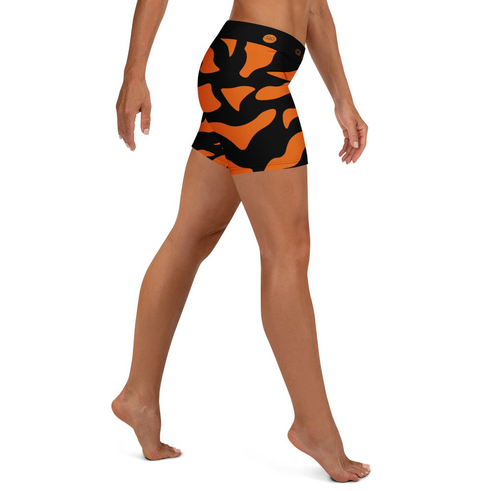 G Bound Republic Orange & Black Yoga Shorts - Image 4