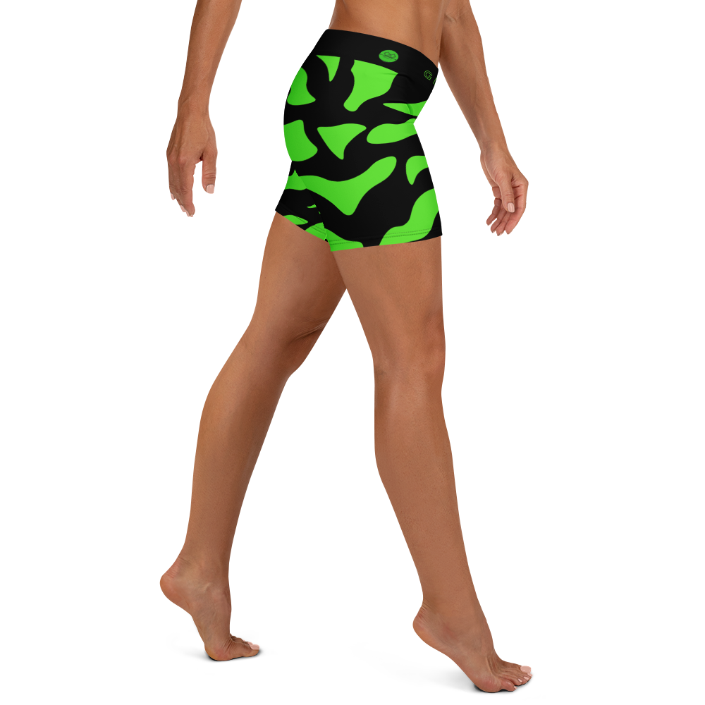 G Bound Republic Green & Black Yoga Shorts - Image 4