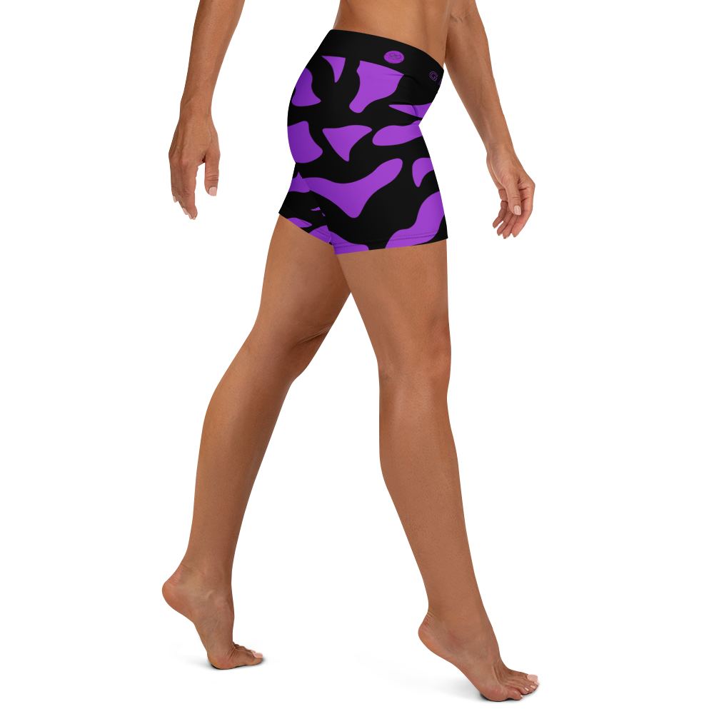 G Bound Republic Purple & Black Yoga Shorts - Image 4