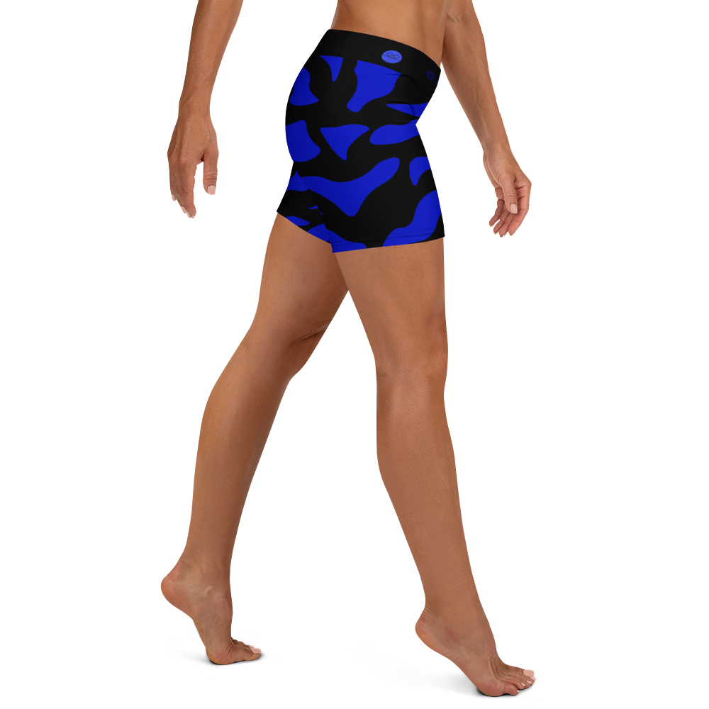 G Bound Republic Blue & Black Yoga Shorts - Image 4