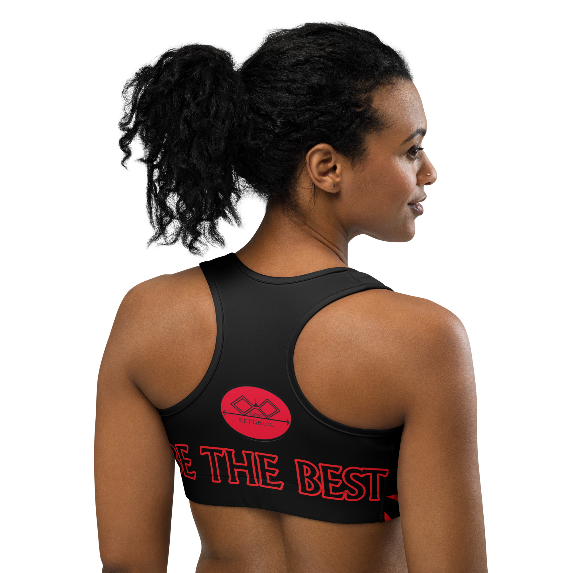 G Bound Republic Red & Black Sports Bra - Image 3