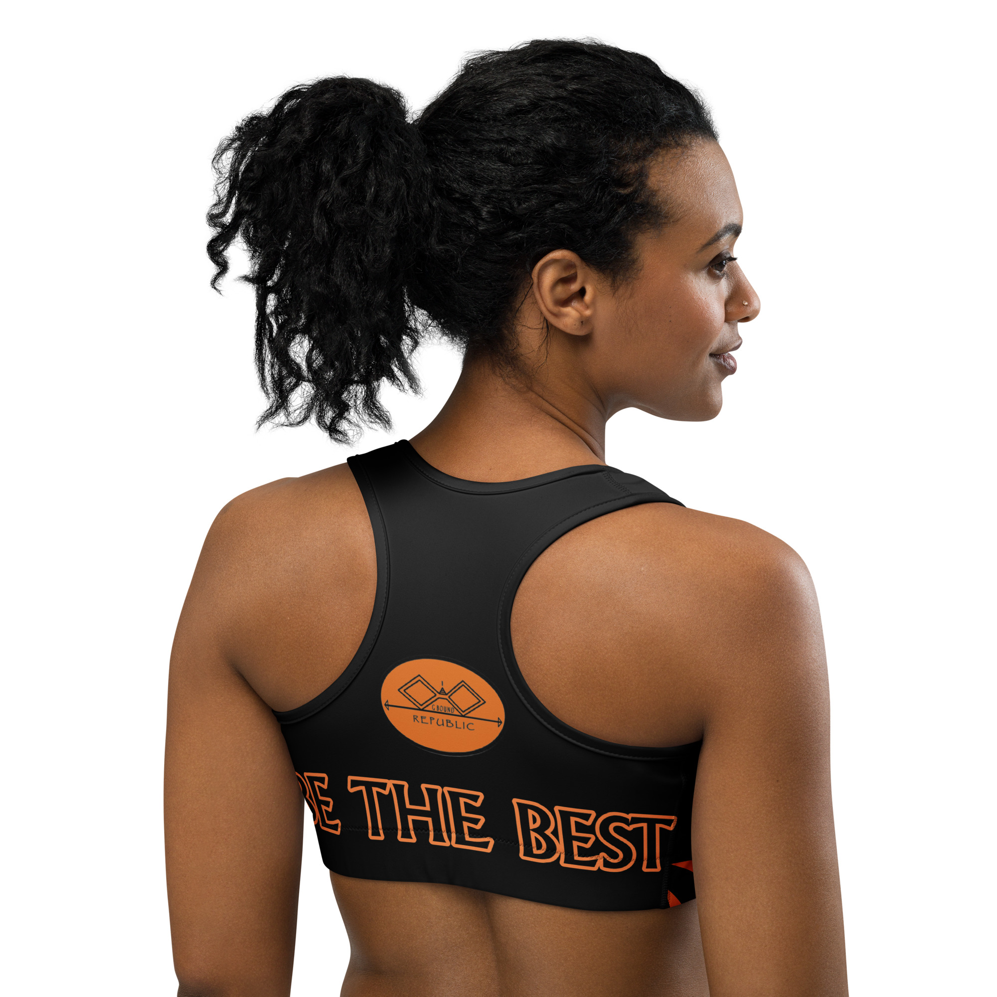 G Bound Republic Orange & Black Sports bra - Image 3