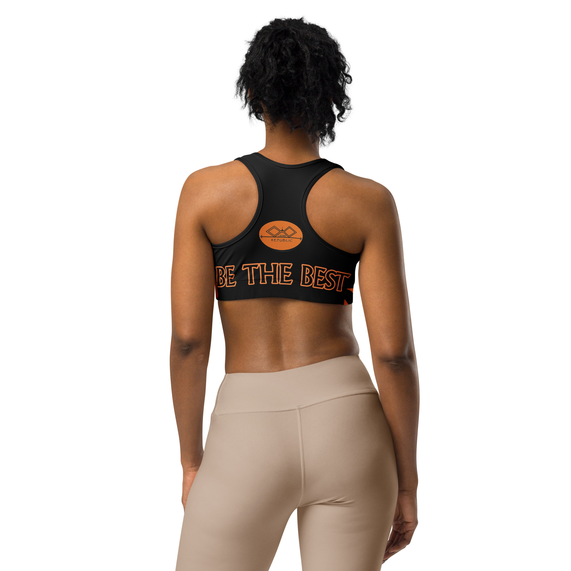 G Bound Republic Orange & Black Sports bra - Image 2