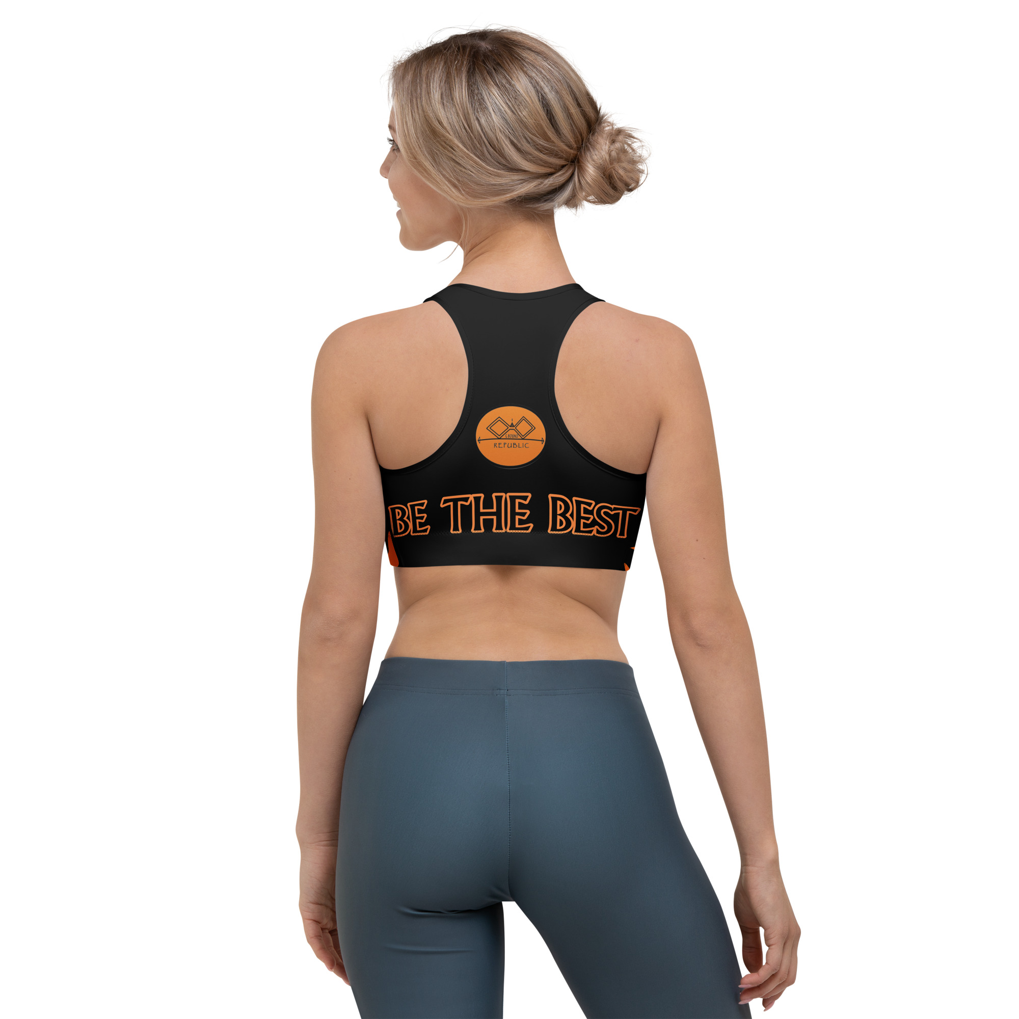 G Bound Republic Orange & Black Sports bra - Image 4