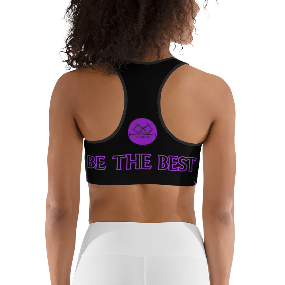 G Bound Republic Purple & Black Sports bra - Image 2