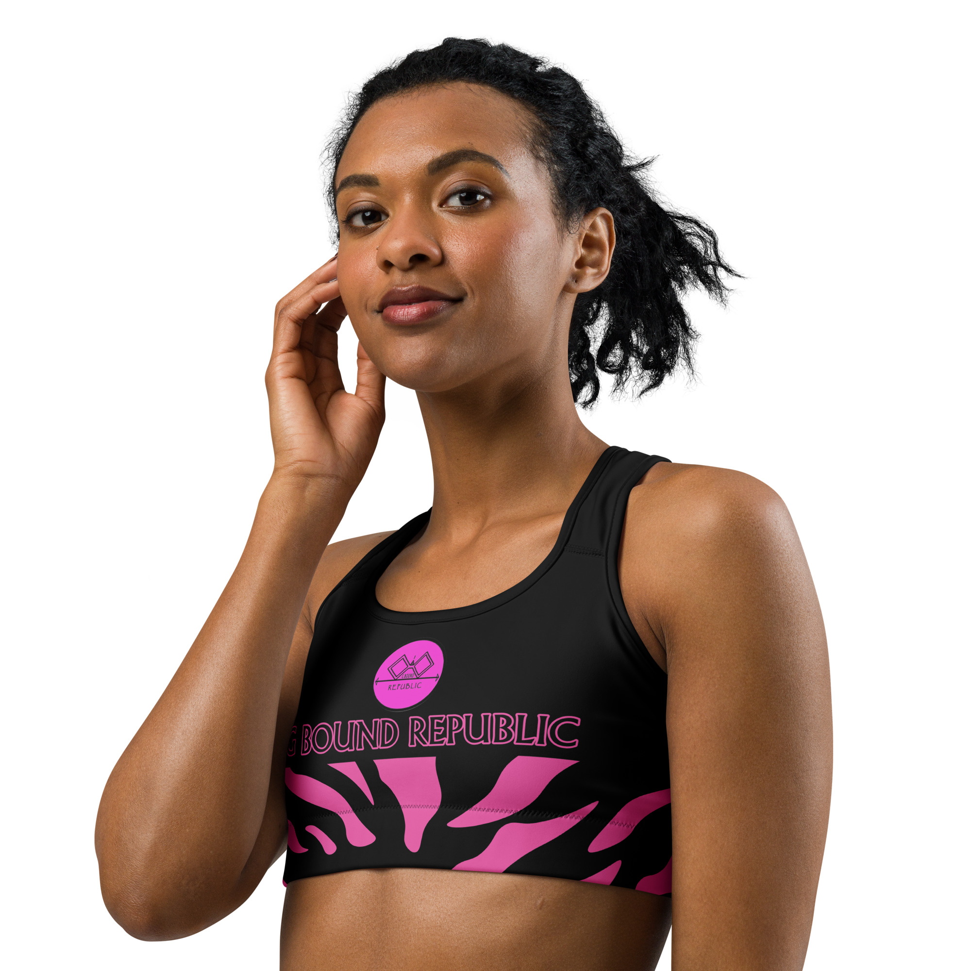 G Bound Republic Pink & Black Sports bra - Image 5