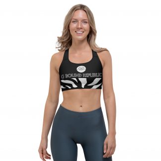 G Bound Republic Silver & Black Sports bra