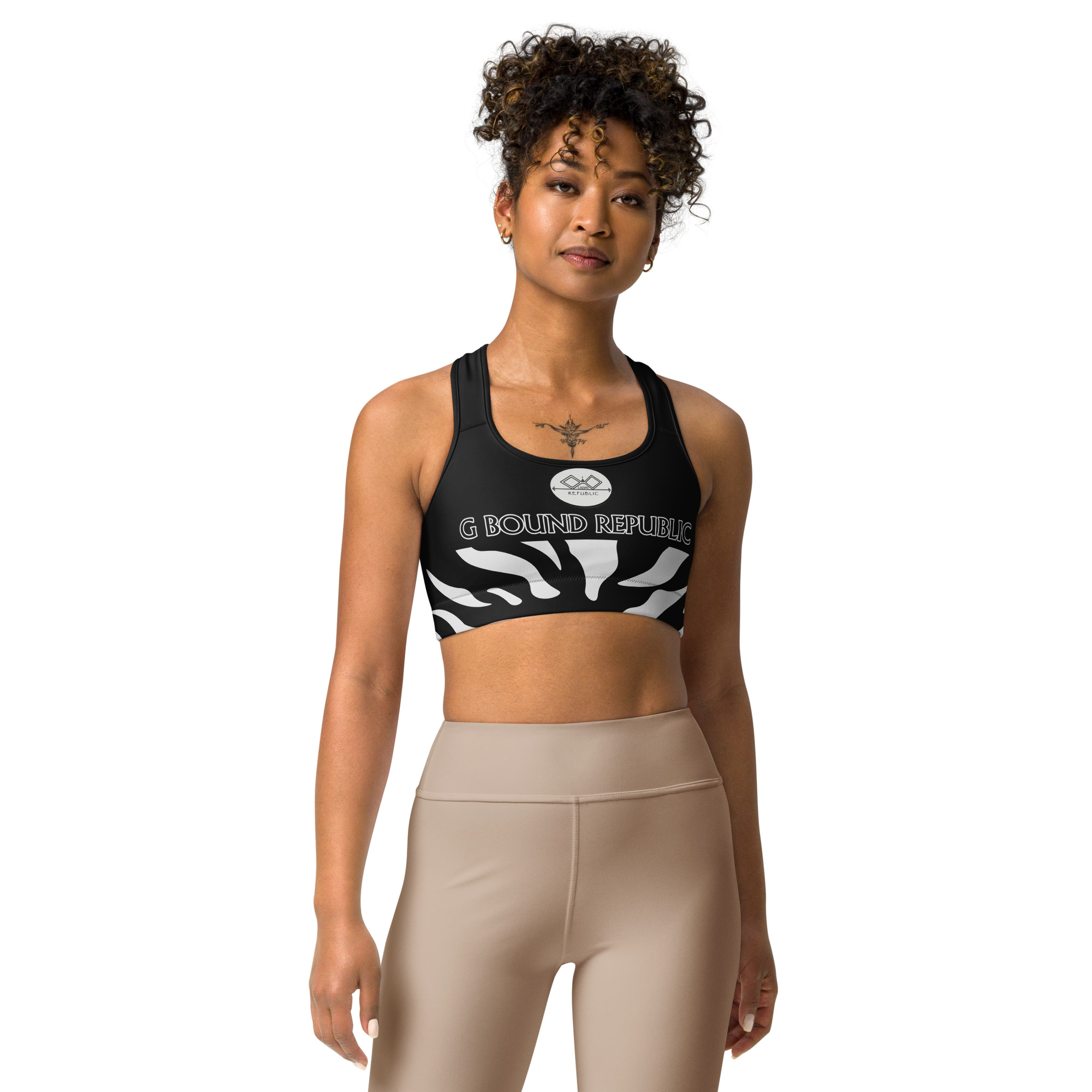 G Bound Republic Silver & Black Sports bra - Image 10