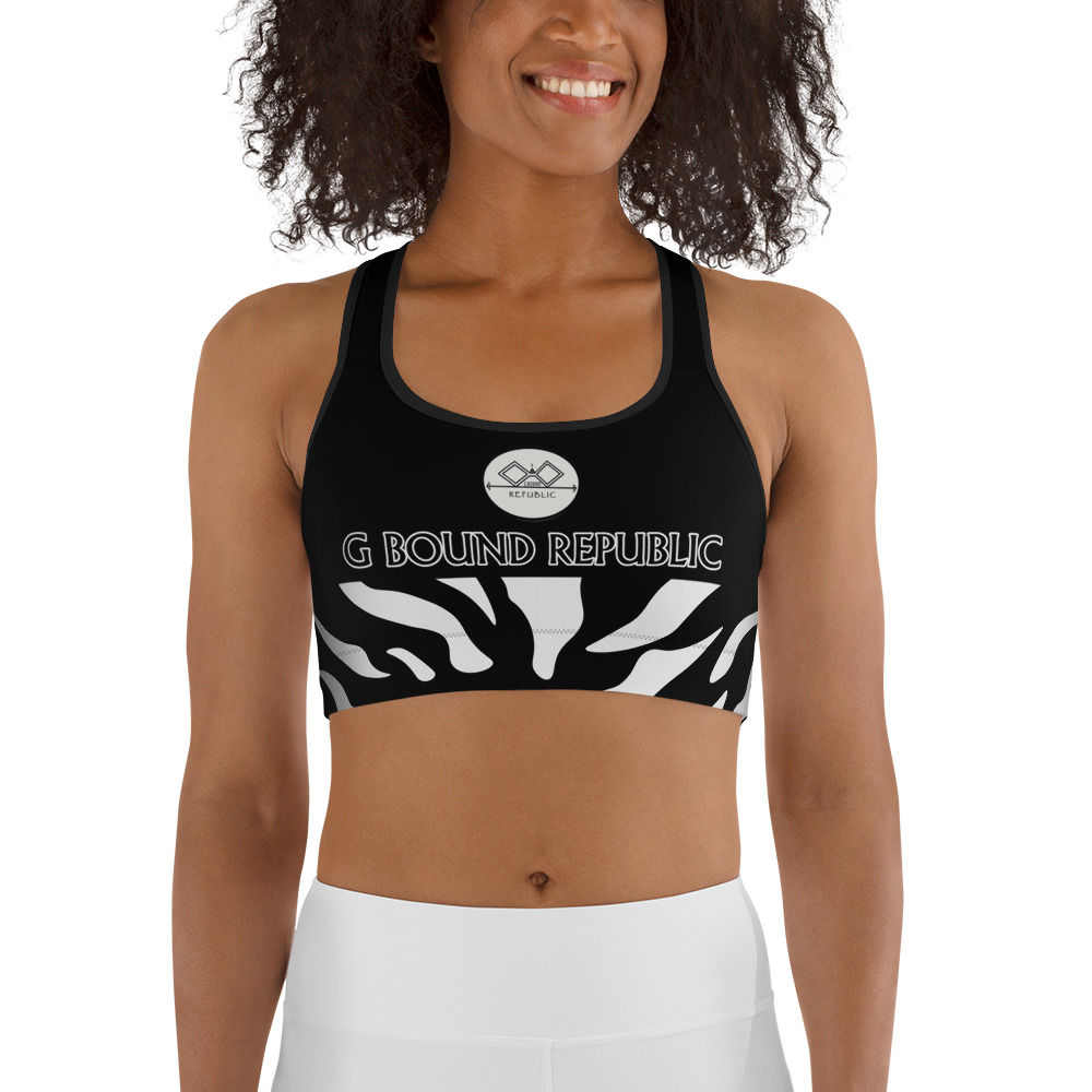 G Bound Republic Silver & Black Sports bra - Image 13