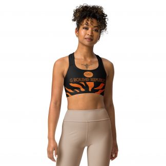 G Bound Republic Orange & Black Sports bra