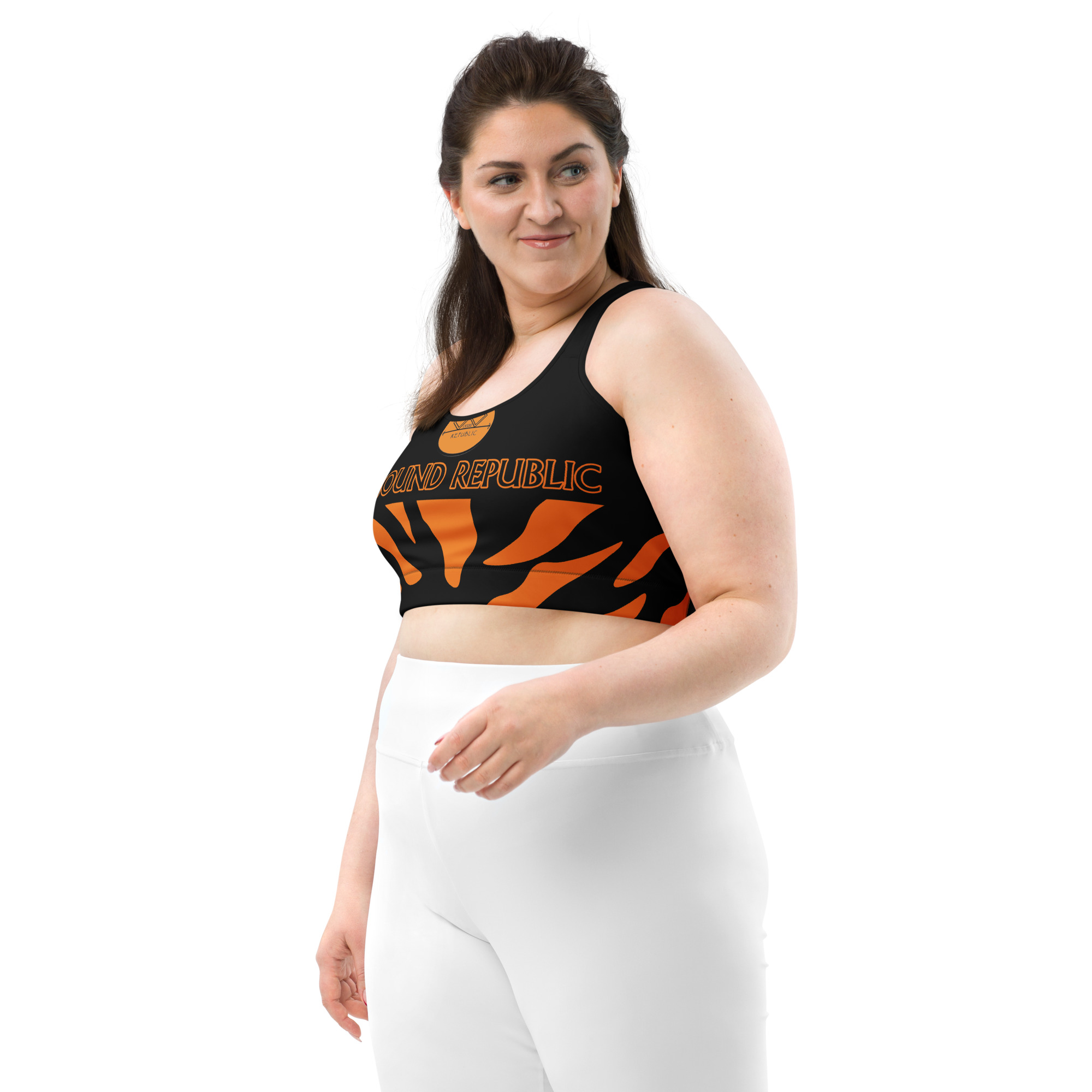 G Bound Republic Orange & Black Sports bra - Image 8