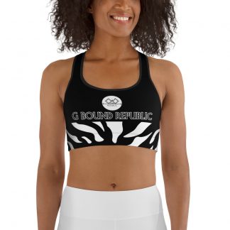 G Bound Republic White & Black Sports bra
