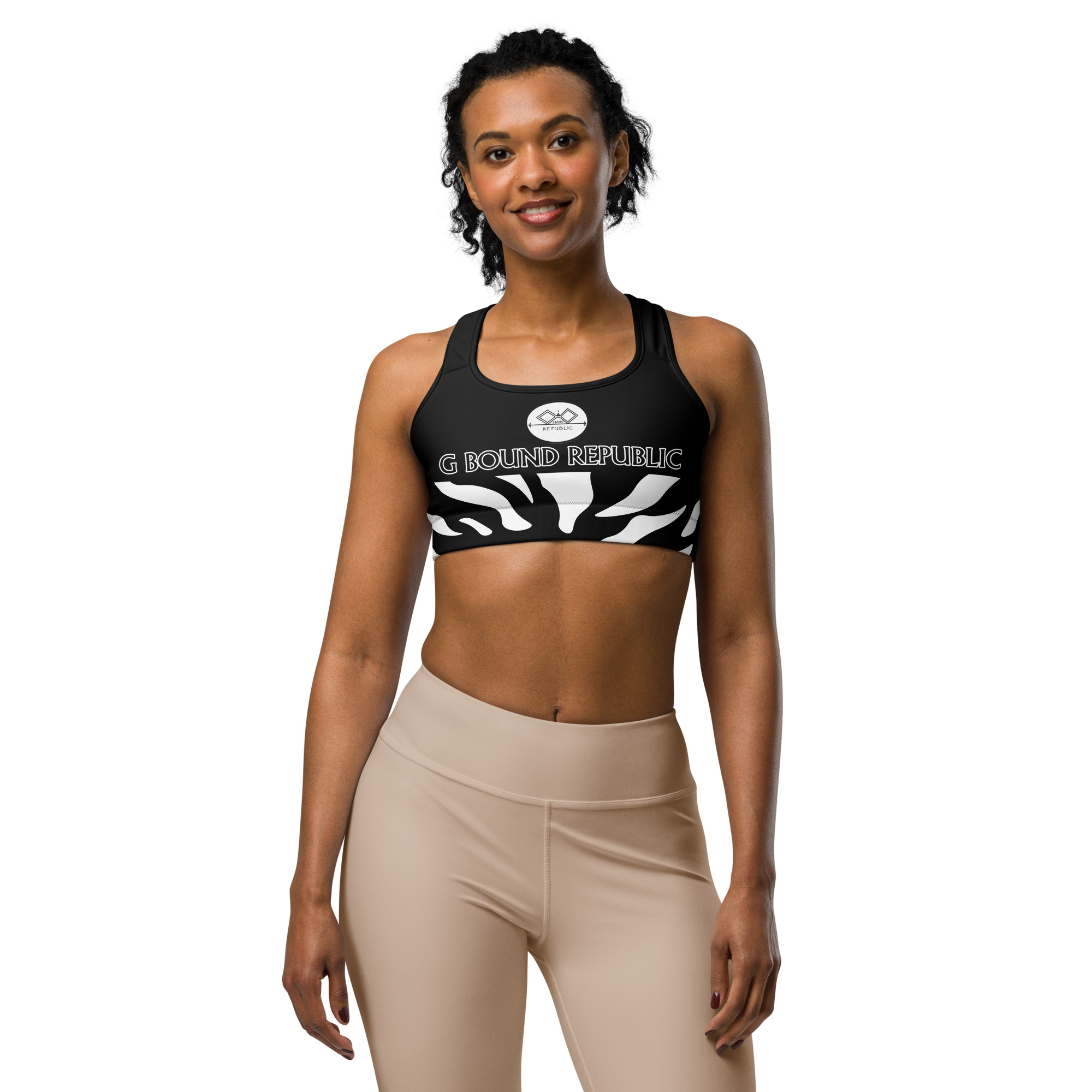 G Bound Republic White & Black Sports bra - Image 6