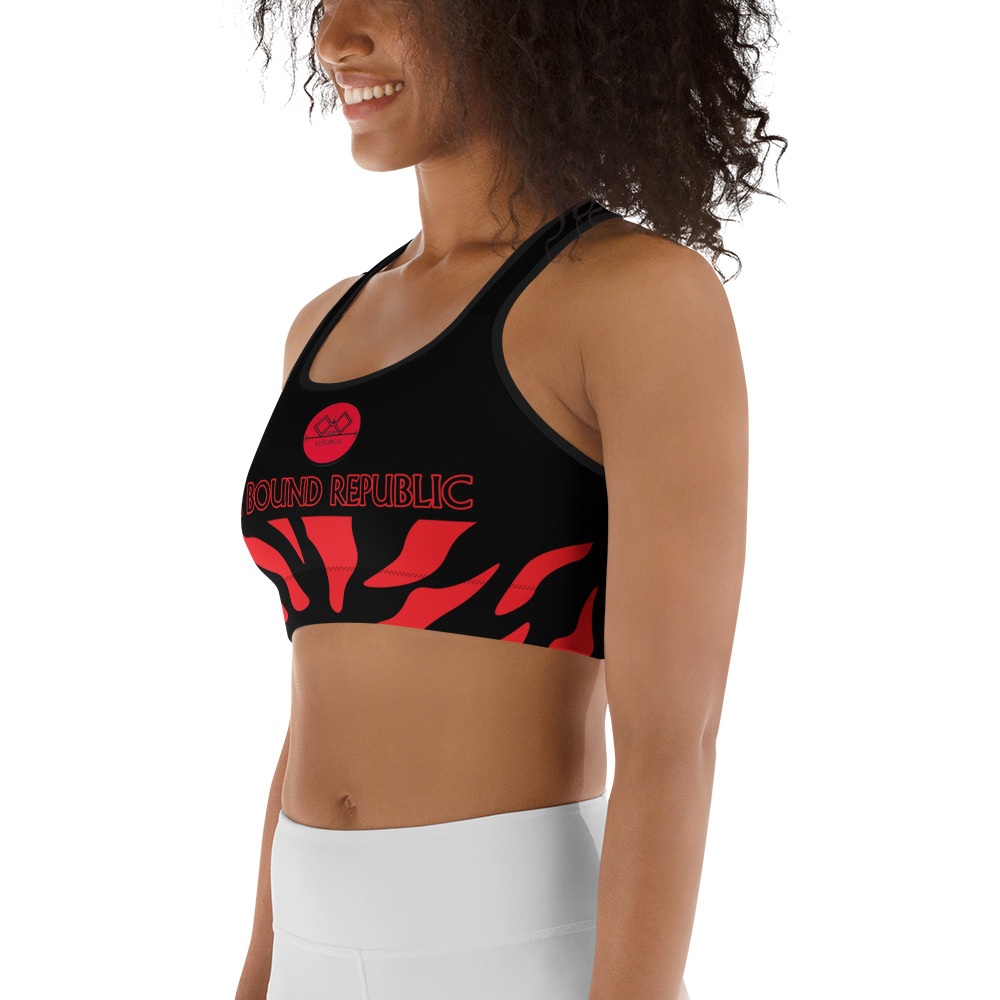 G Bound Republic Red & Black Sports Bra - Image 9