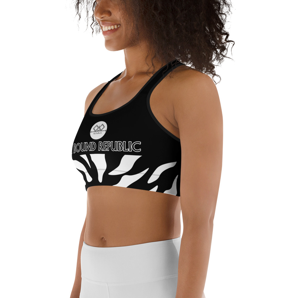 G Bound Republic White & Black Sports bra - Image 7