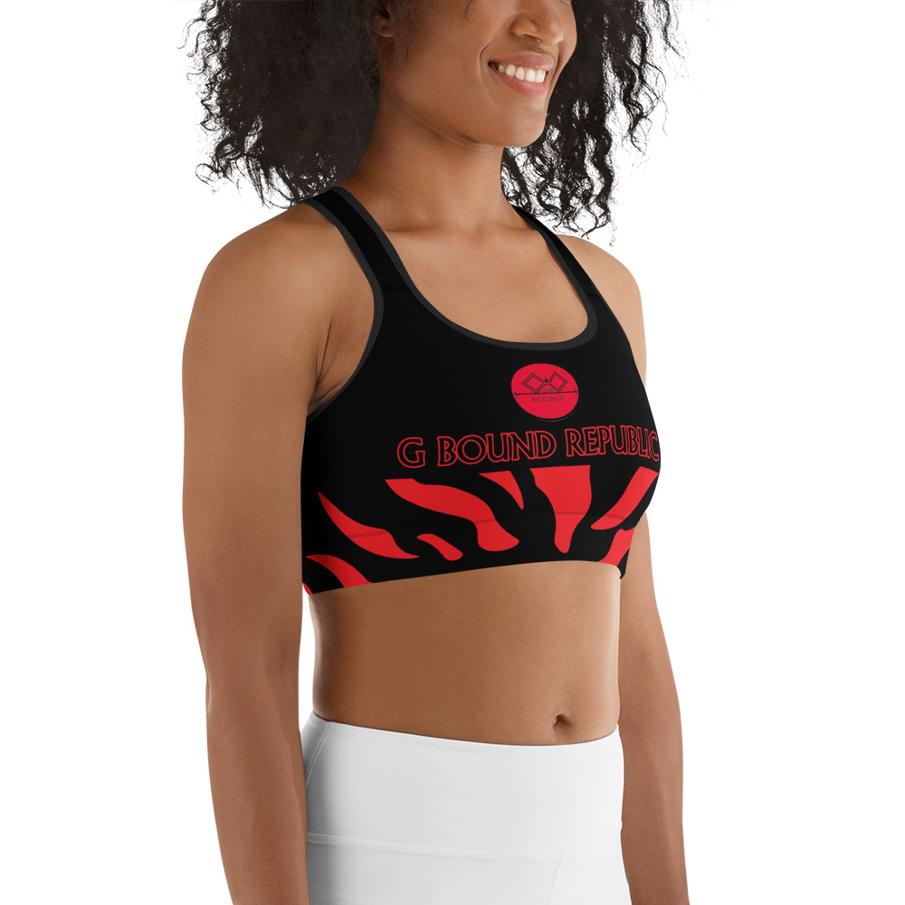 G Bound Republic Red & Black Sports Bra - Image 7
