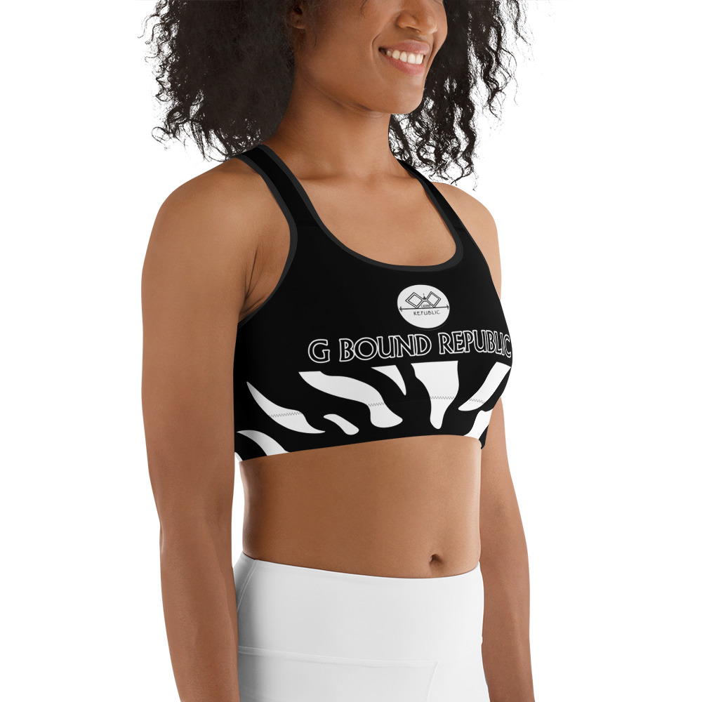 G Bound Republic White & Black Sports bra - Image 8