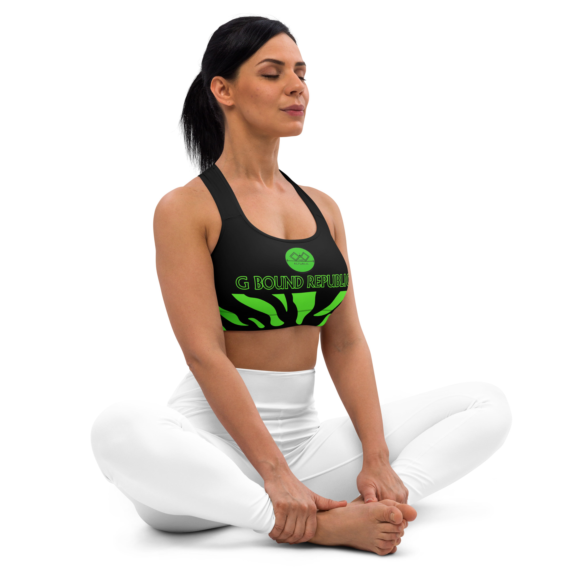 G Bound Republic Green & Black Sports bra - Image 8