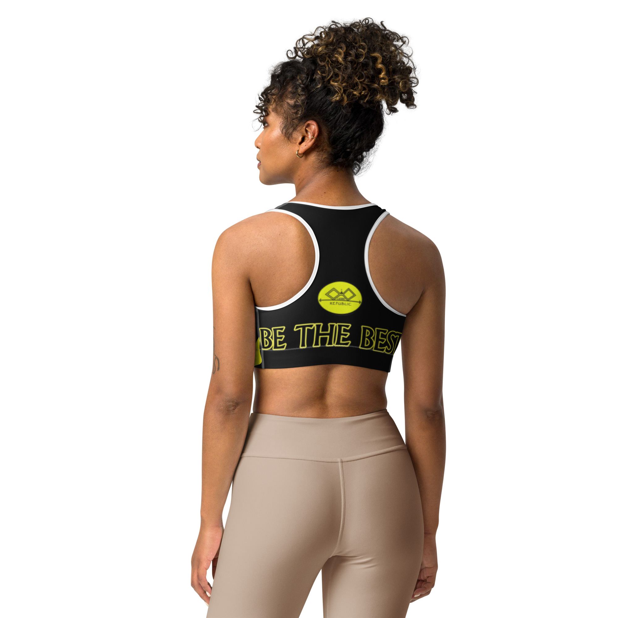 G Bound Republic Yellow & Black Sports Bra - Image 17
