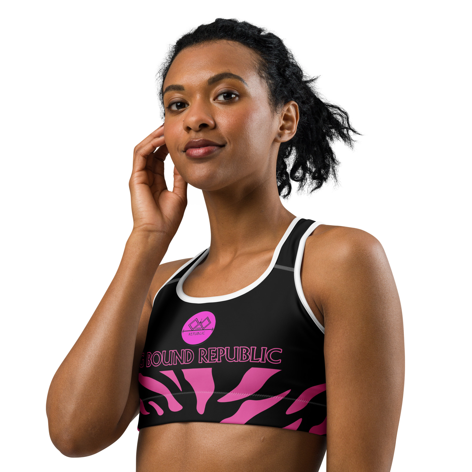G Bound Republic Pink & Black Sports bra - Image 8